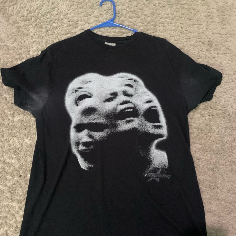 Black Graphic T-Shirt with Faces